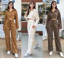 Load image into Gallery viewer, Longsleeves Top &amp; Cargo Pants Set #6991
