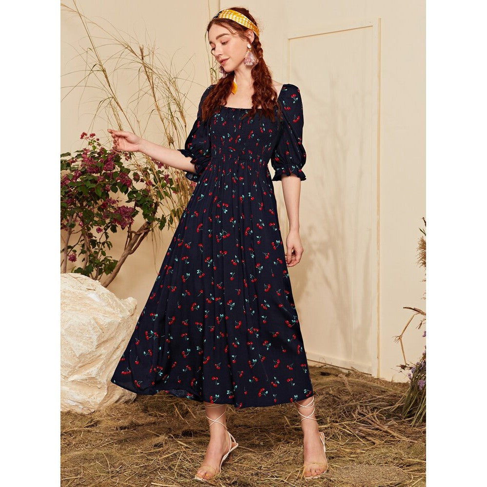 Cherry Smock Dress #Y561