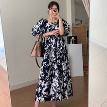 Load image into Gallery viewer, Puff Sleeves Korean Maxi Dress #9956
