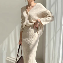 Load image into Gallery viewer, Knitted Terno Long Skirt and Longsleeve Top #2629
