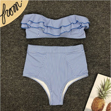 Load image into Gallery viewer, Ruffled Highwaist Swimsuit
