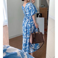 Load image into Gallery viewer, Puff Sleeves Korean Maxi Dress #9956
