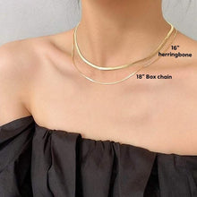 Load image into Gallery viewer, Herringbone &amp; Box Chain Necklace
