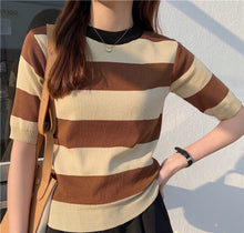 Load image into Gallery viewer, Stripe Raglan Knitted Top #9137
