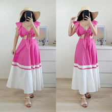 Load image into Gallery viewer, Ruffles Bra Top + Two-toned Maxi Skirt Summer Set EM275
