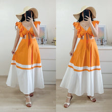 Load image into Gallery viewer, Ruffles Bra Top + Two-toned Maxi Skirt Summer Set EM275
