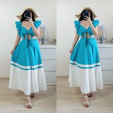 Load image into Gallery viewer, Ruffles Bra Top + Two-toned Maxi Skirt Summer Set EM275
