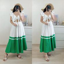 Load image into Gallery viewer, Ruffles Bra Top + Two-toned Maxi Skirt Summer Set EM275
