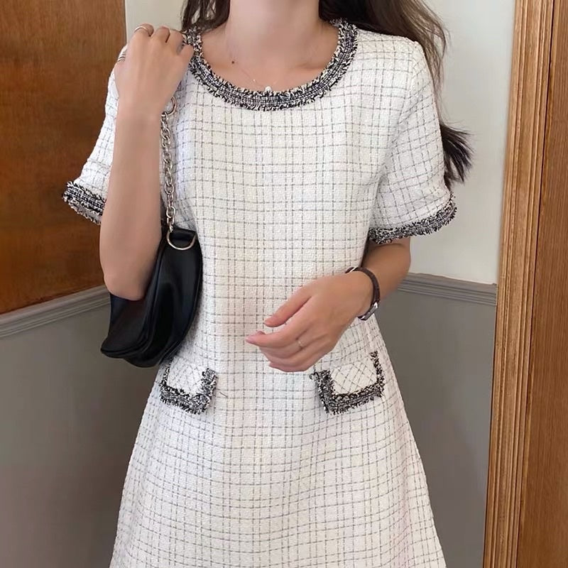 Tweed Korean Dress #6631