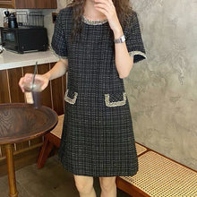 Load image into Gallery viewer, Tweed Korean Dress #6631
