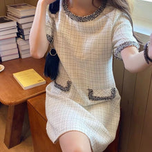 Load image into Gallery viewer, Tweed Korean Dress #6631
