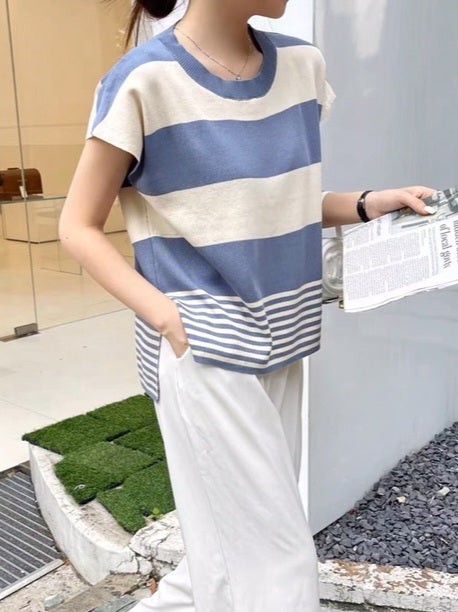 Big Stripe Knitted Top #9133